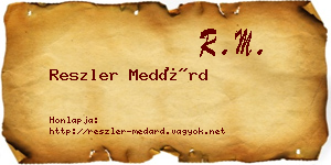 Reszler Medárd névjegykártya